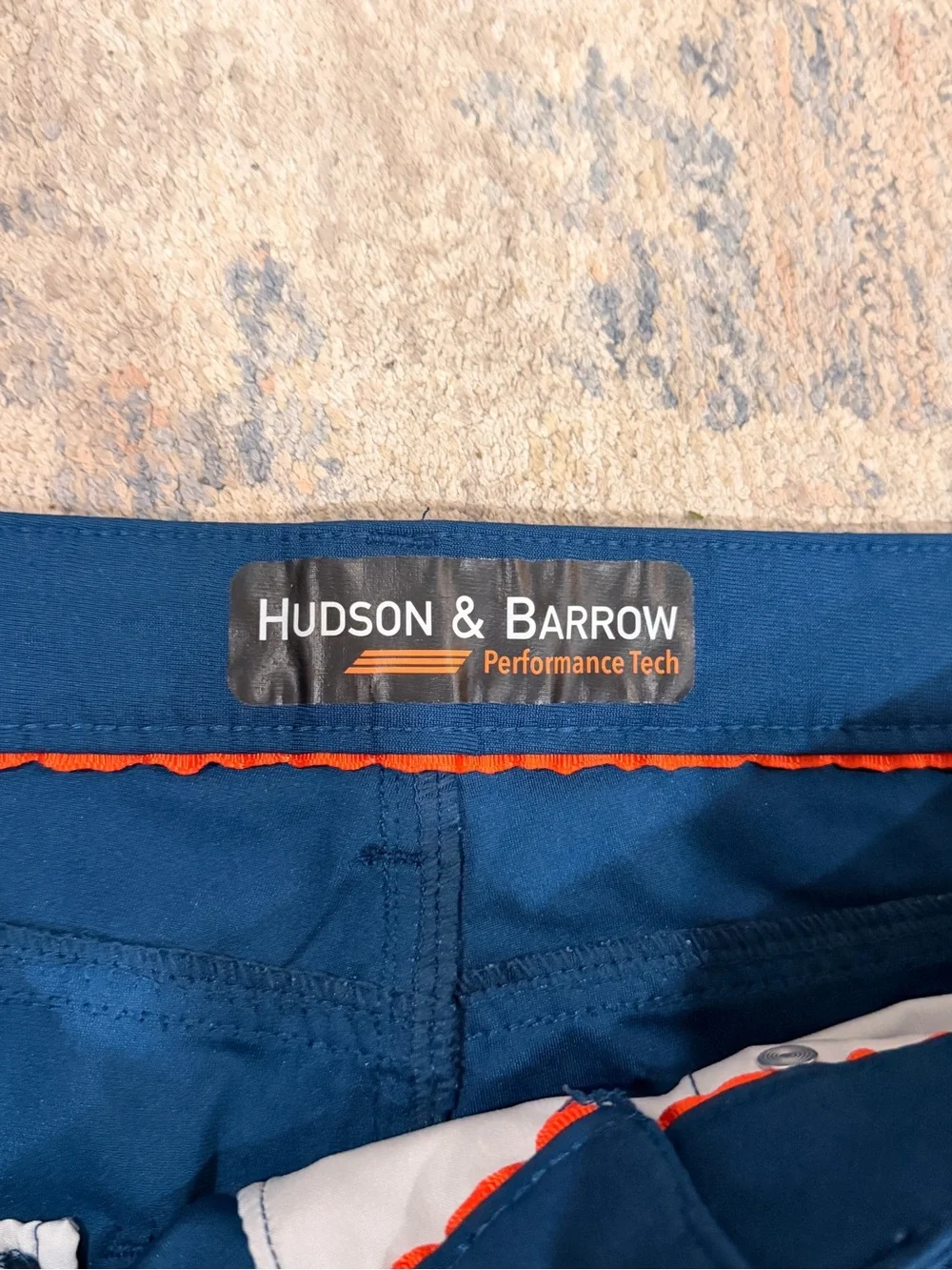 Mens Hudson & Borrow Slacks in Dark Teal Blue